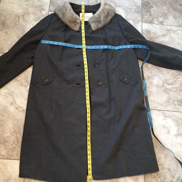 Lazarus of Virgina VINTAGE GRAY WOOL button UP LONG SWING COAT - Picture 12 of 13